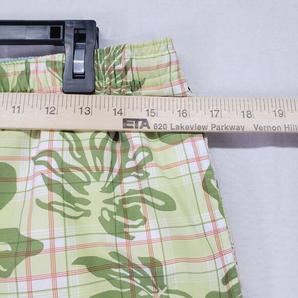 Bugatchi Uomo Green Plaid Tropical Swim Trunks Shorts Pockets Beach Ocean - Picture 2 of 14